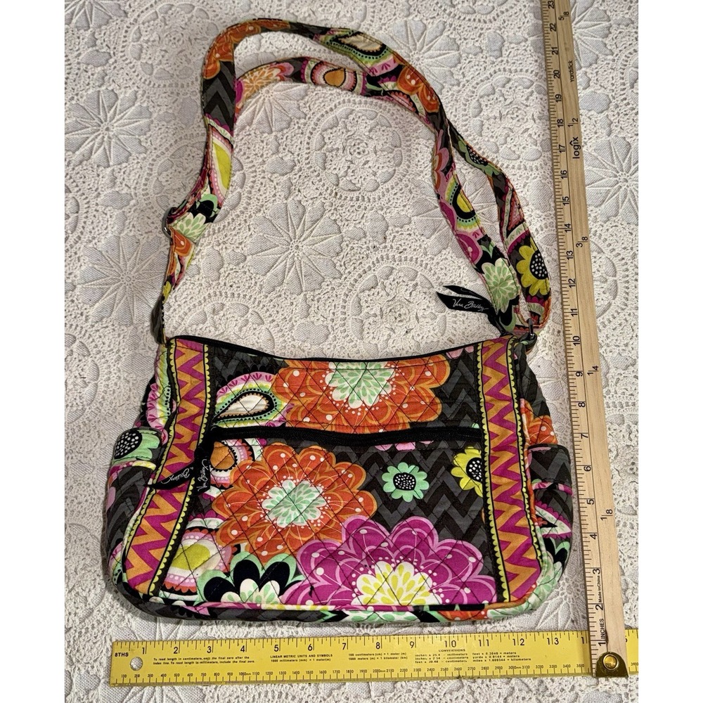 Vera Bradley Ziggy Zinnia Quilted Shoulder Bag Purse Fabric Cloth EUC
